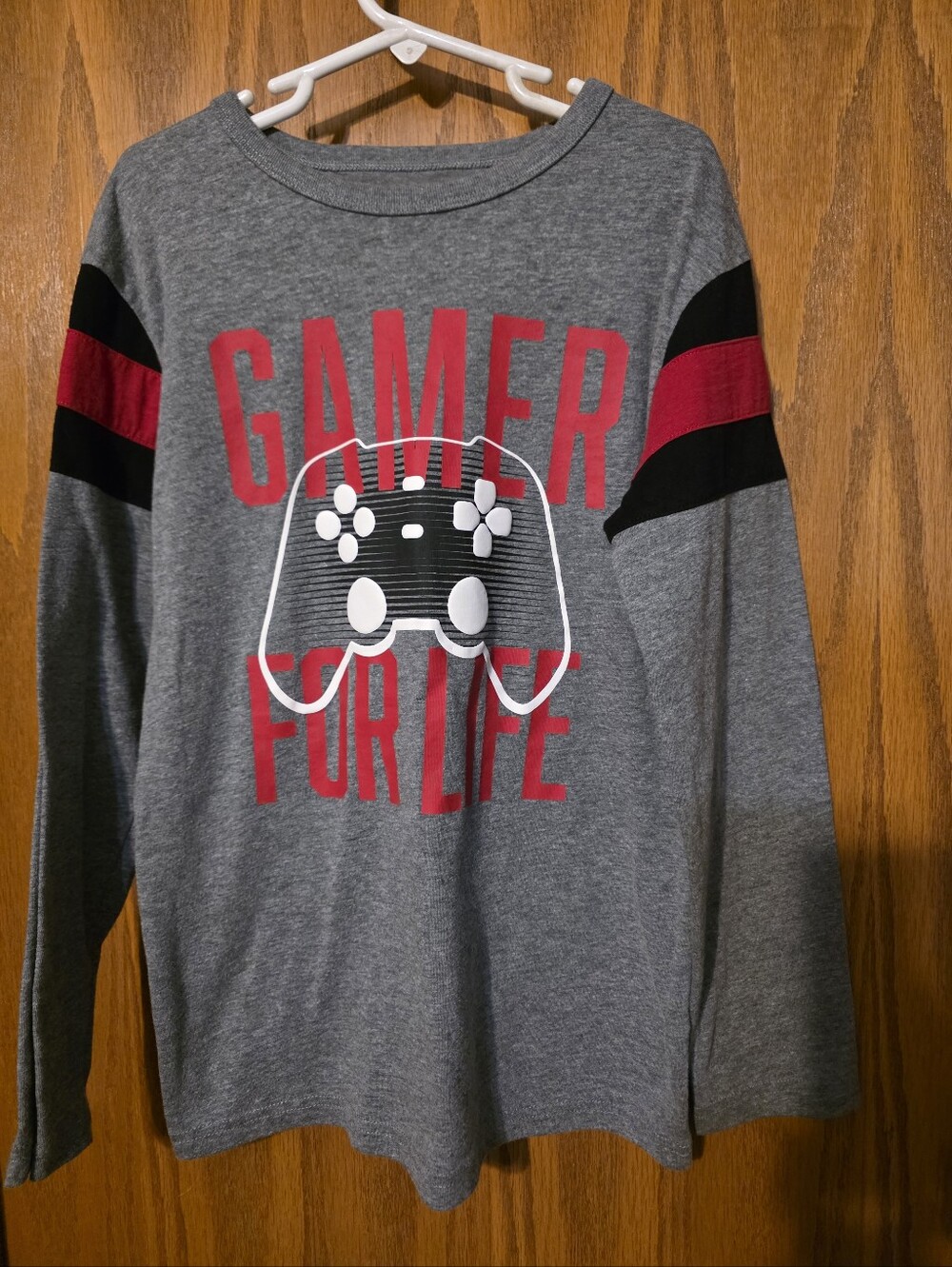 Gamer For Life Gray Long-Sleeve Tee